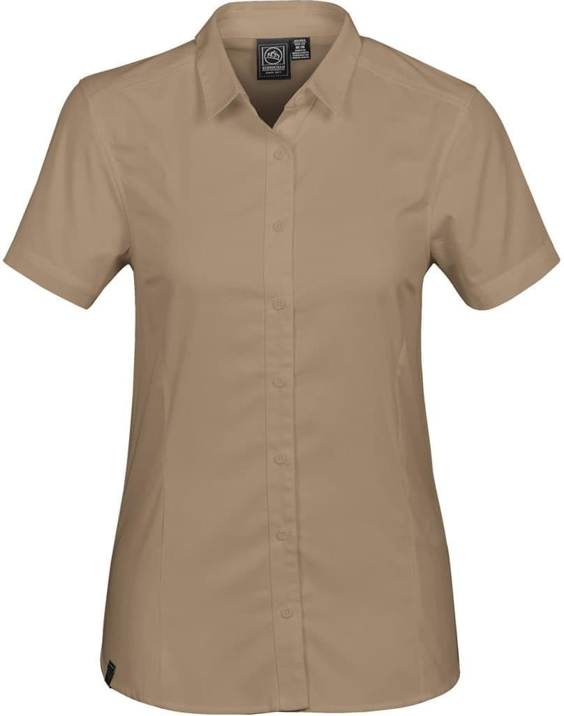 Stormtech Ocs-2w Women’s Cannon Short Sleeve Shirt - Tan - Ladies Xs