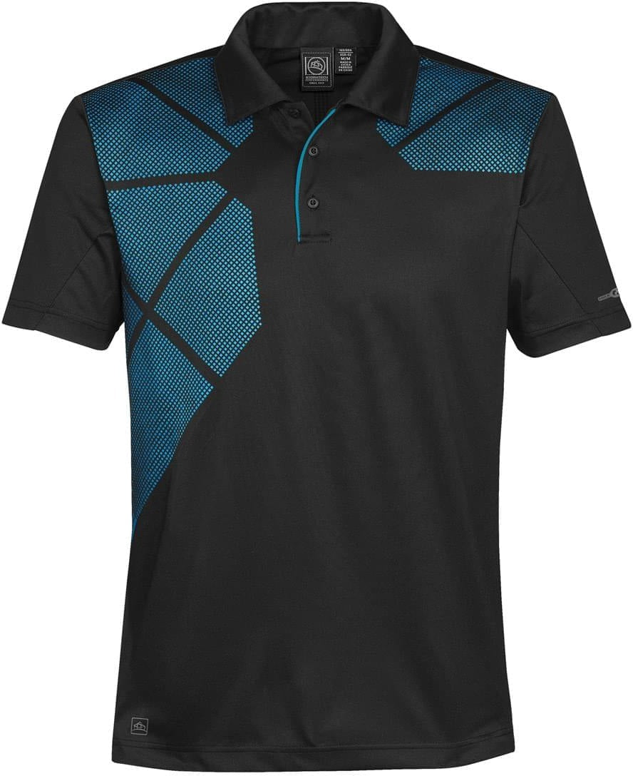 Stormtech Opx-1 Men’s Prism Performance Polo - Black Electric Blue - Adult s