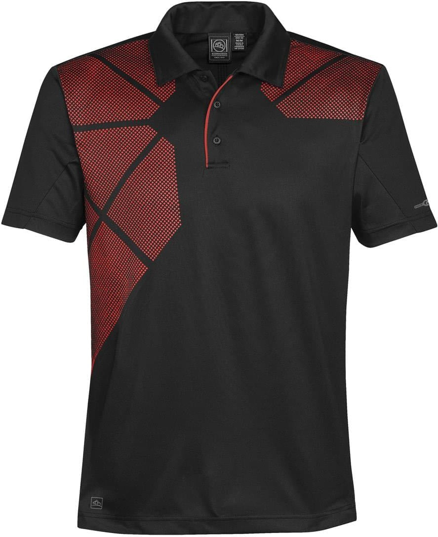 Stormtech Opx-1 Men’s Prism Performance Polo - Black True Red - Adult s