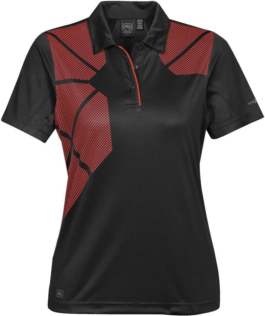 Stormtech Opx-1w Women’s Prism Performance Polo - Black True Red - Ladies Xs