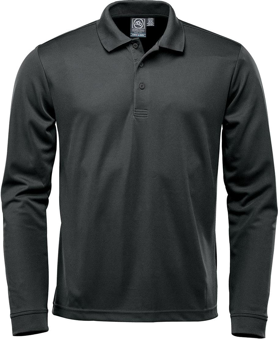 Stormtech Pgl-1 Men’s Eclipse H2x-dry Long Sleeve Polo - Black / Adult 2xl