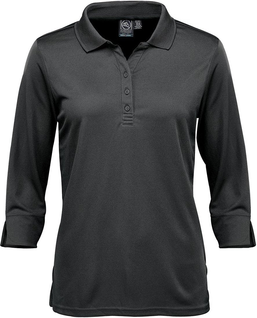 Stormtech Pgl-1w Women’s Eclipse H2x-dry Long Sleeve Polo - Black - Ladies Xs