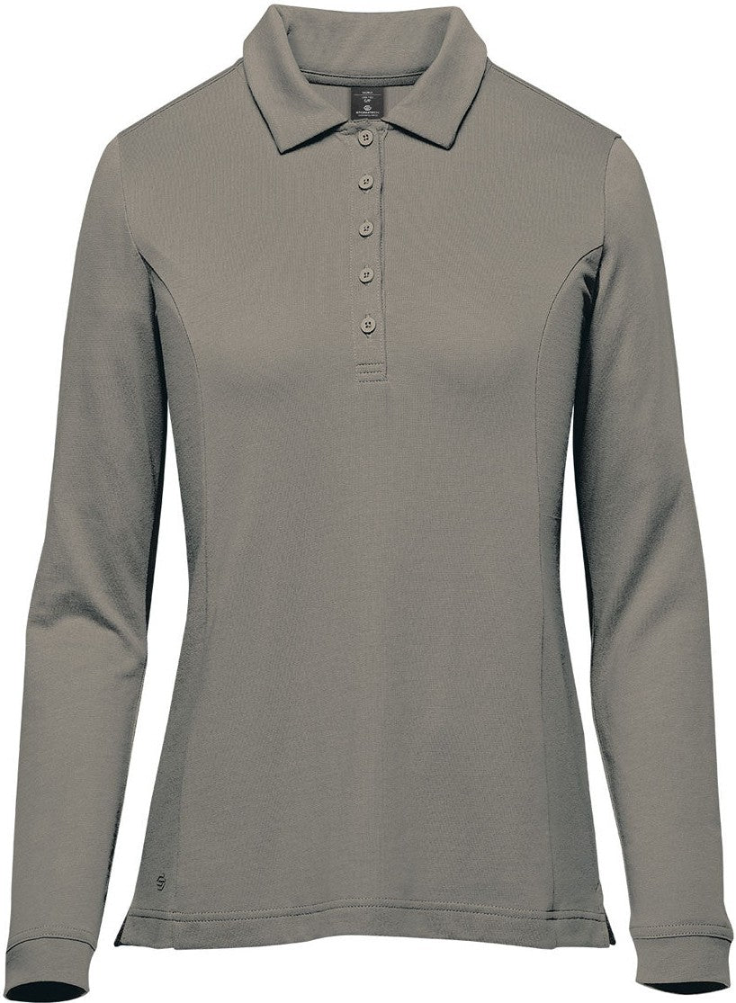 Stormtech Plx-1w Women’s Nevada L/s Micro Pique Polo - Granite - Ladies Xs