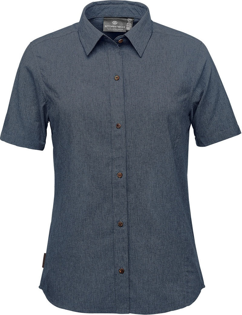 Stormtech Qrt-1w Women’s Azores Quick Dry Shirt - Dark Denim Heather - Ladies Xs