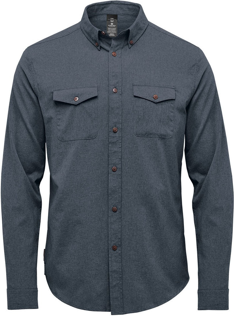 Stormtech Qrt-2 Men’s Azores Quick Dry L/s Shirt - Dark Denim Heather - Adult s