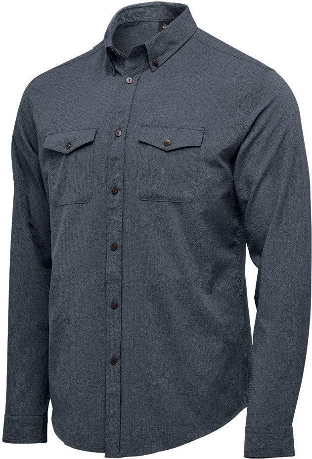Stormtech Qrt-2 Men’s Azores Quick Dry L/s Shirt - Dark Denim Heather