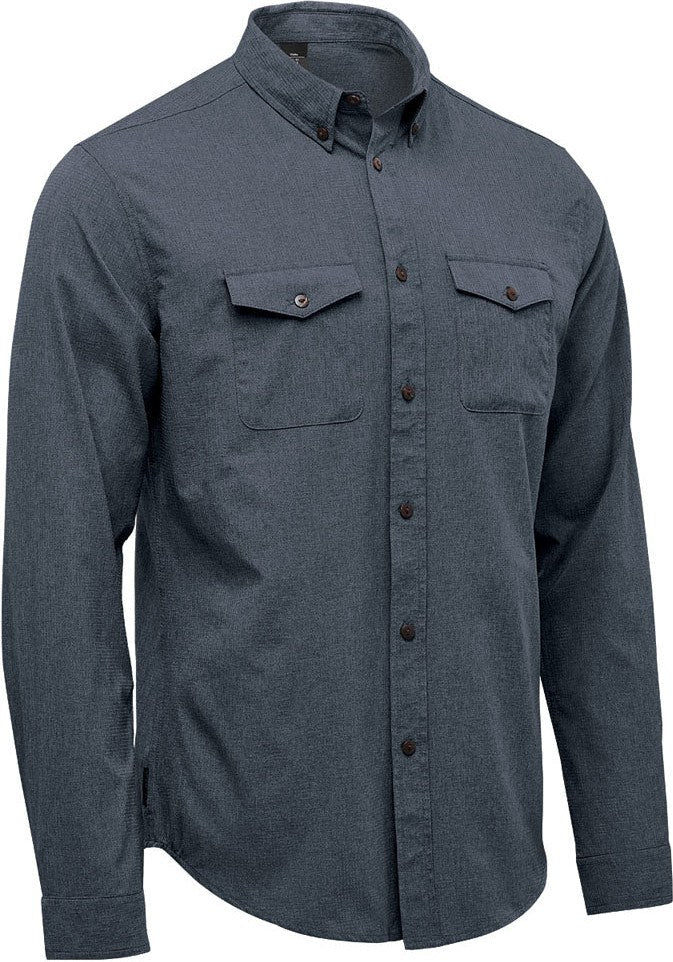 Stormtech Qrt-2 Men’s Azores Quick Dry L/s Shirt - Dark Denim Heather