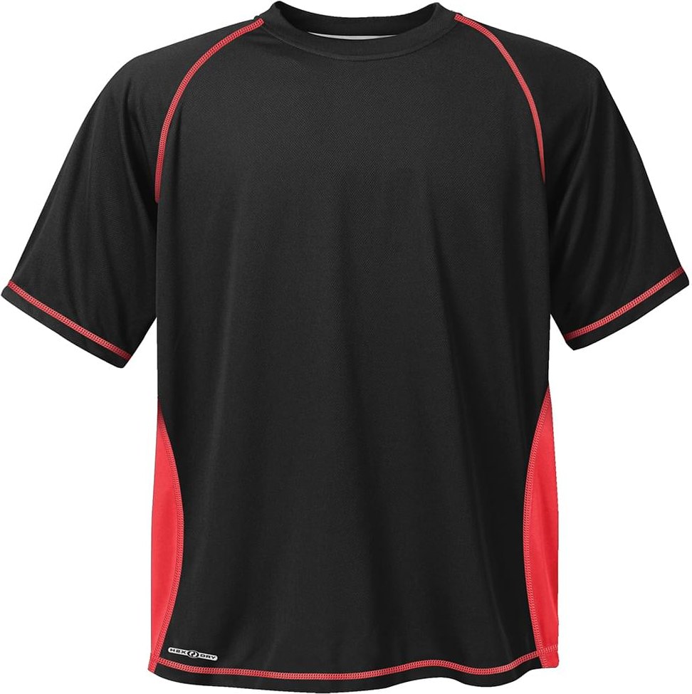Stormtech Sat037 Men’s H2x-dry Short Sleeve Tee - Black Scarlet - Adult 2xs