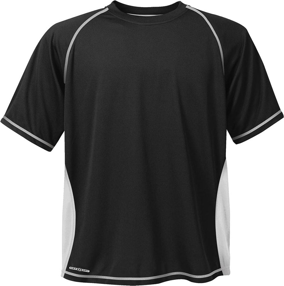Stormtech Sat037 Men’s H2x-dry Short Sleeve Tee - Black White - Adult 2xs