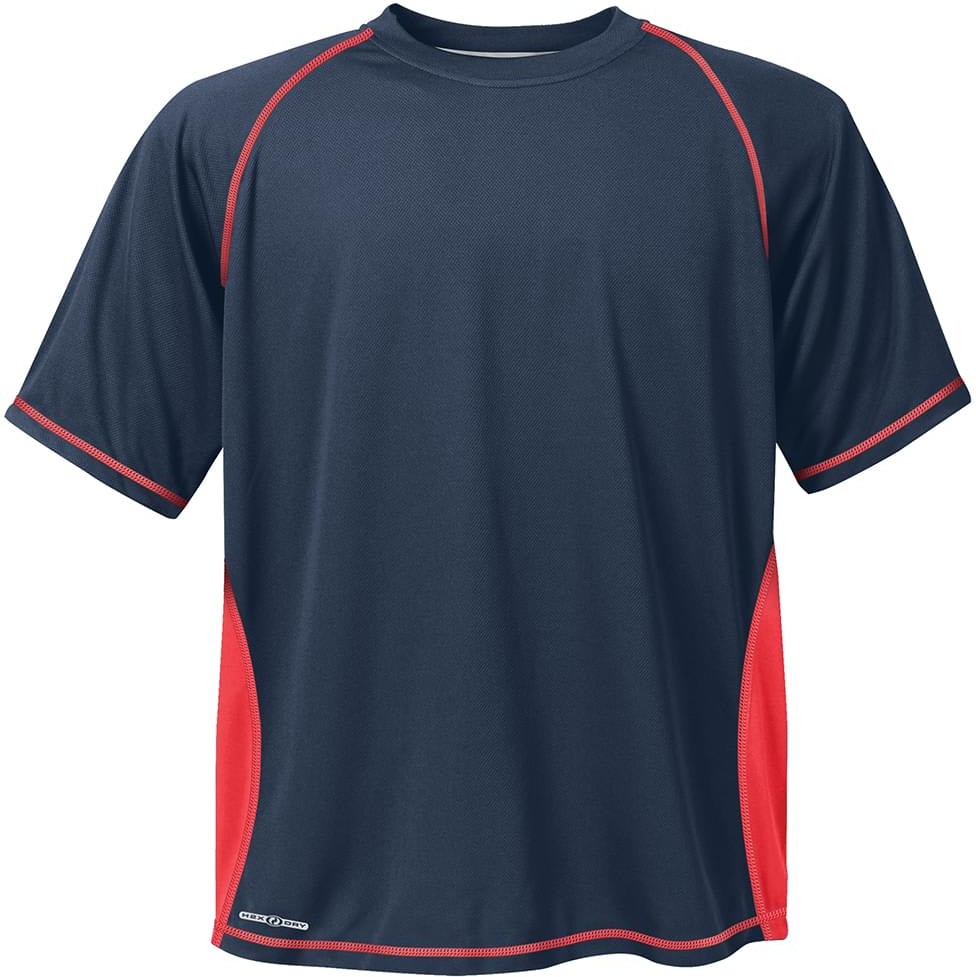 Stormtech Sat037 Men’s H2x-dry Short Sleeve Tee - Navy Scarlet - Adult Xs