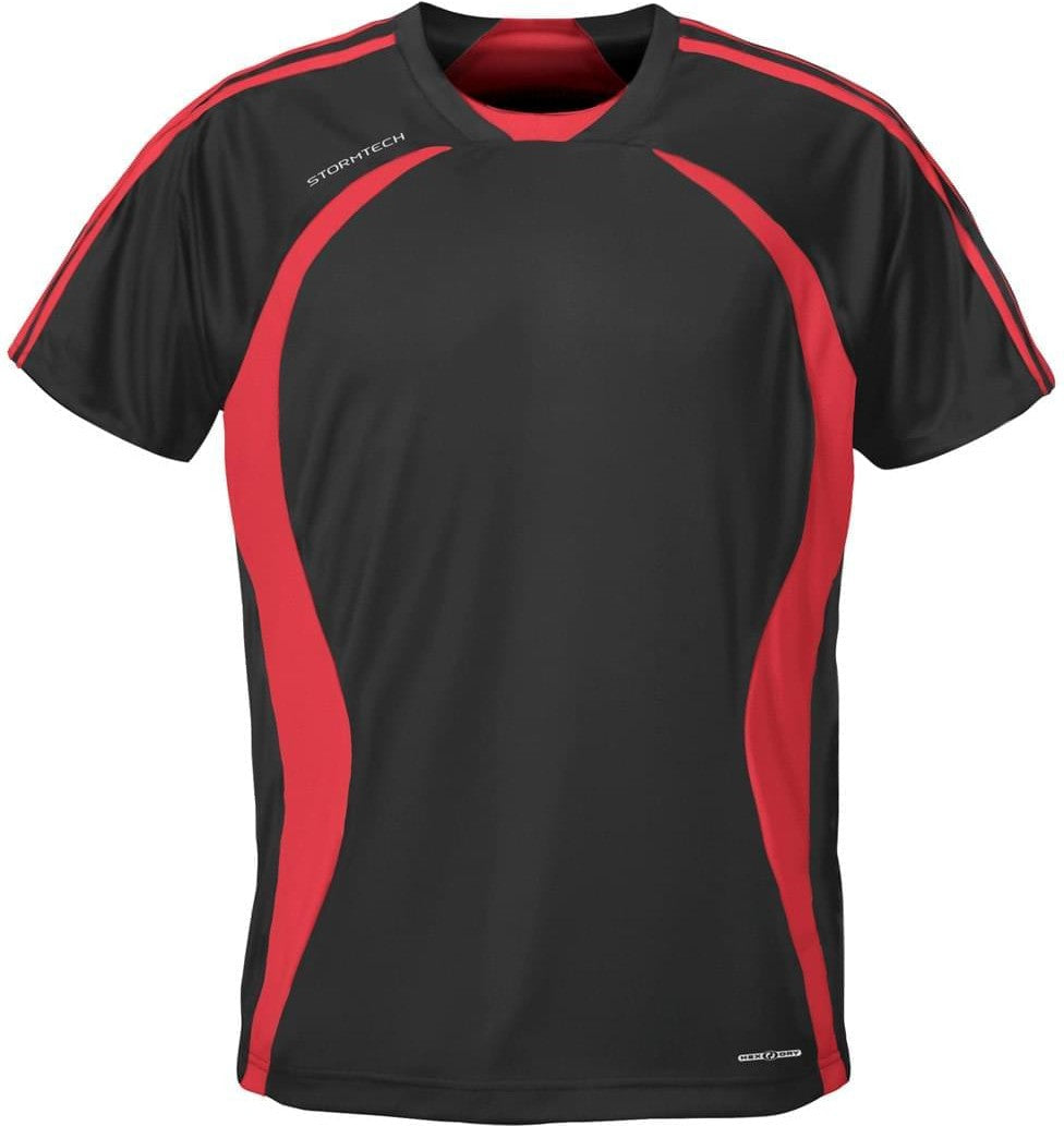 Stormtech Sat120 Men’s H2x-dry Jersey - Tech Black Scarlet - Adult l