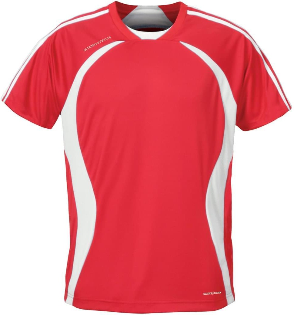 Stormtech Sat120y Youth H2x-dry Jersey - Scarlet Tech White - Xs