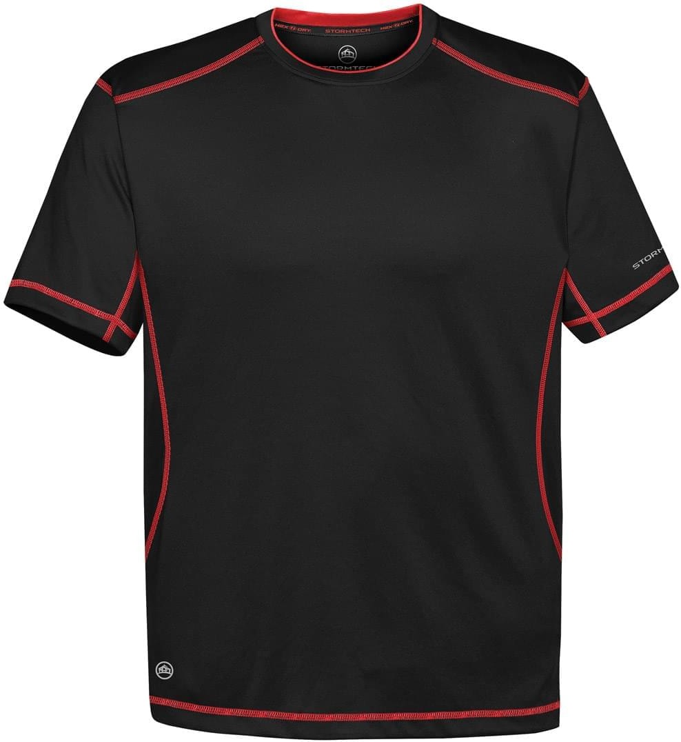 Stormtech Sat400 Men’s H2x-dry Hybrid Tee - Black True Red - Adult l