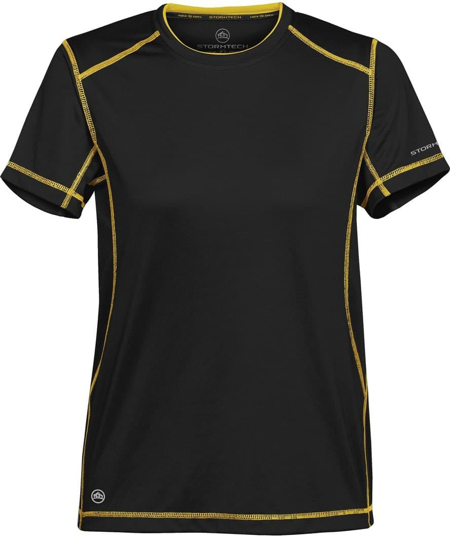 Stormtech Sat400w Women’s H2x-dry Hybrid Tee - Black Sundance - Ladies Xs