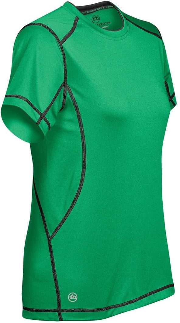 Stormtech Sat400w Women’s H2x-dry Hybrid Tee - Kelly Green Black