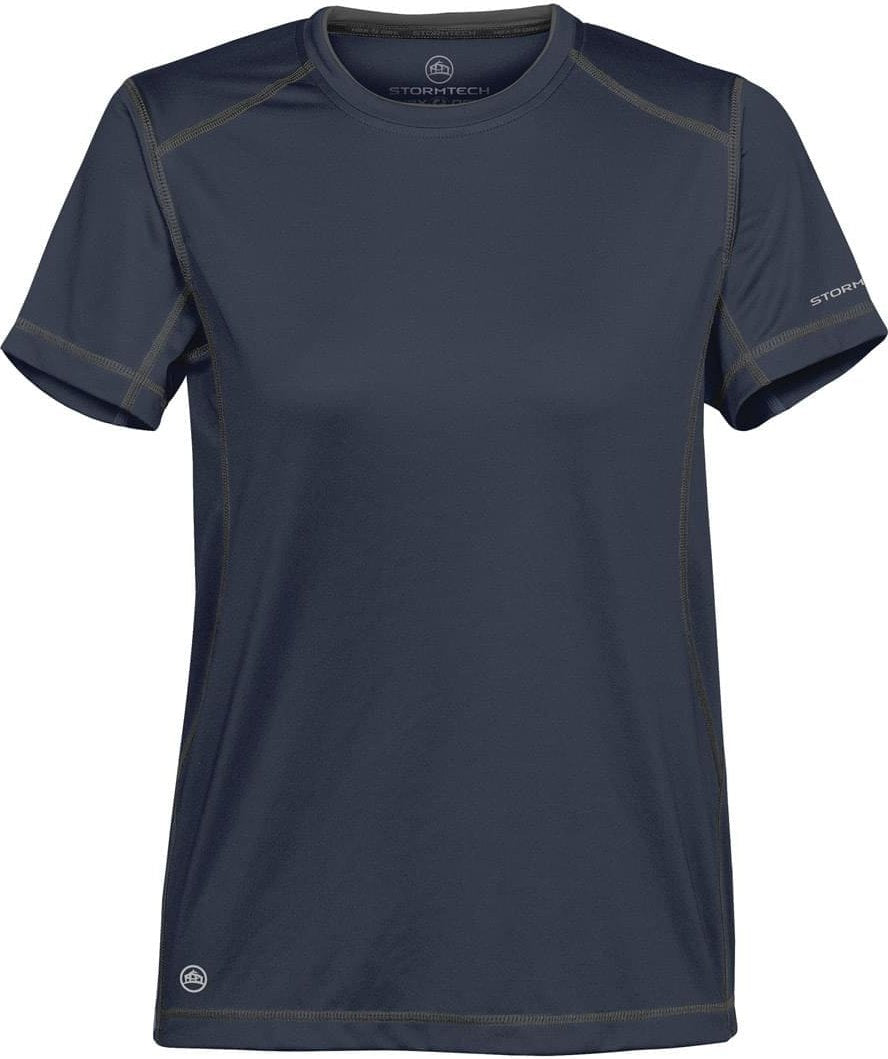 Stormtech Sat400w Women’s H2x-dry Hybrid Tee - Navy Granite - Ladies Xs
