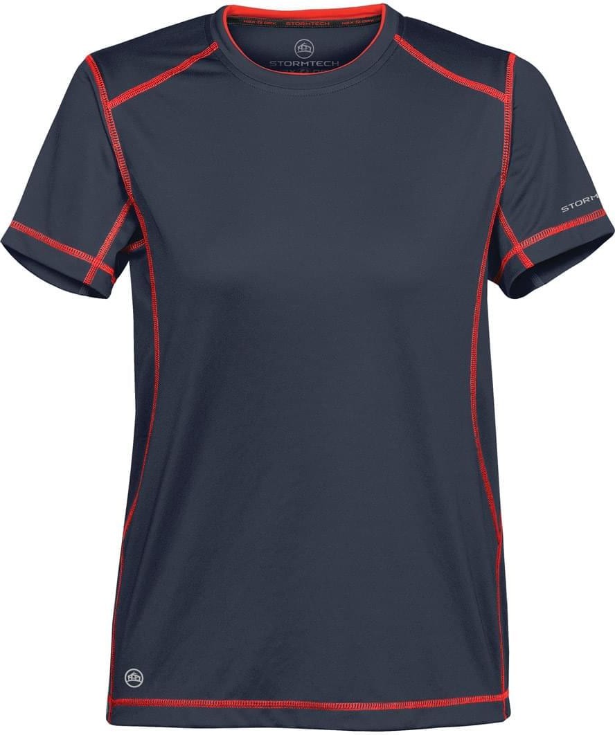 Stormtech Sat400w Women’s H2x-dry Hybrid Tee - Navy True Red - Ladies Xs