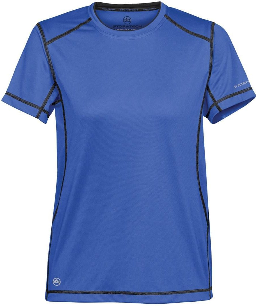 Stormtech Sat400w Women’s H2x-dry Hybrid Tee - Royal - Black - Ladies Xs
