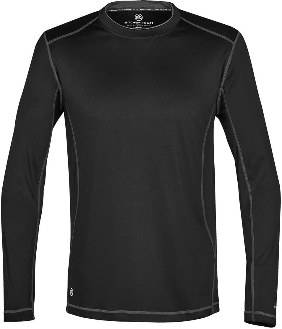 Stormtech Sat500 Men’s H2x-dry Hybrid Long Sleeve Tee - Black Granite - Adult s