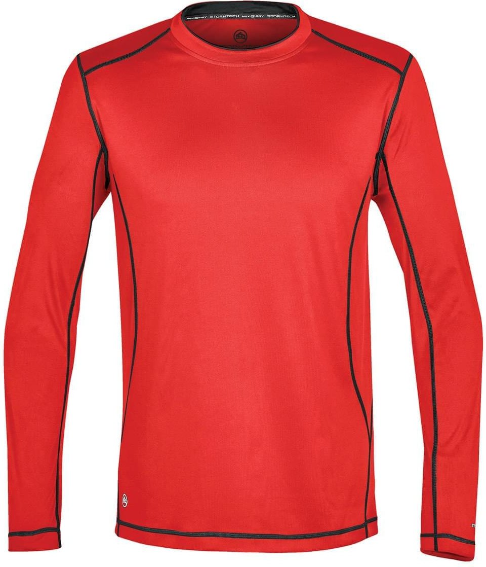 Stormtech Sat500 Men’s H2x-dry Hybrid Long Sleeve Tee - Red - Black - Adult s