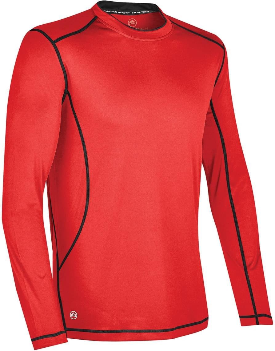 Stormtech Sat500 Men’s H2x-dry Hybrid Long Sleeve Tee - Red - Black