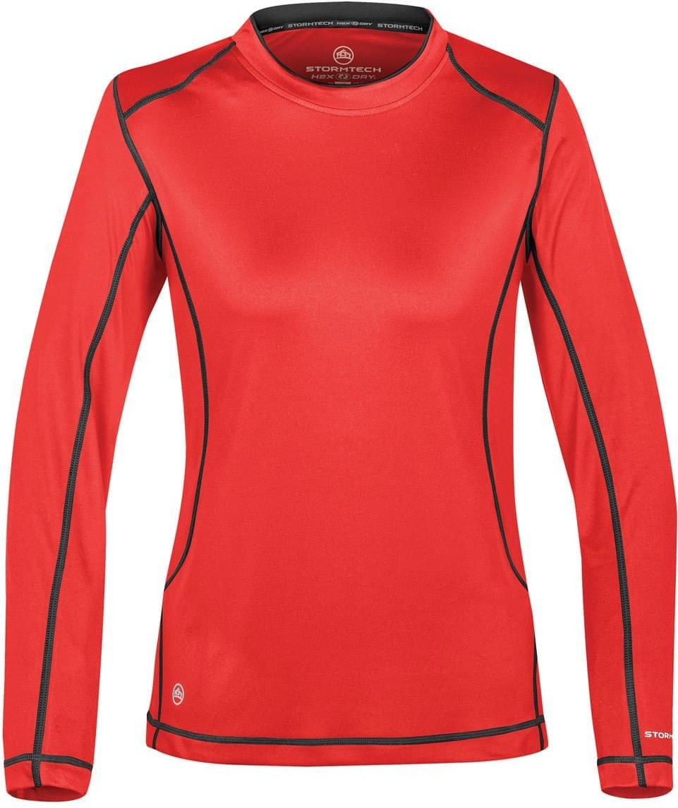 Stormtech Sat500w Women’s H2x-dry Hybrid Long Sleeve Tee - Red - Black - Ladies s