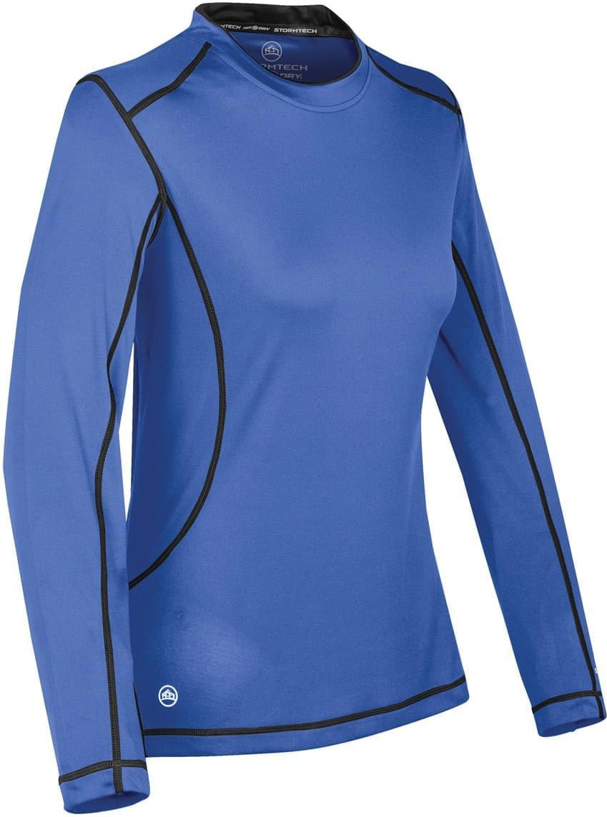Stormtech Sat500w Women’s H2x-dry Hybrid Long Sleeve Tee - Royal - Black