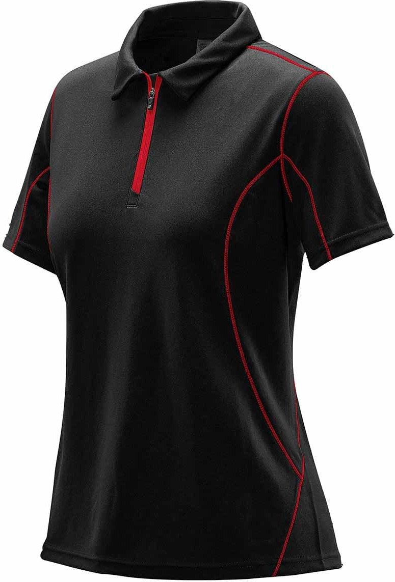 Stormtech Sdp-1w Women’s Pulse 1/4 Zip Polo - Black Bright Red