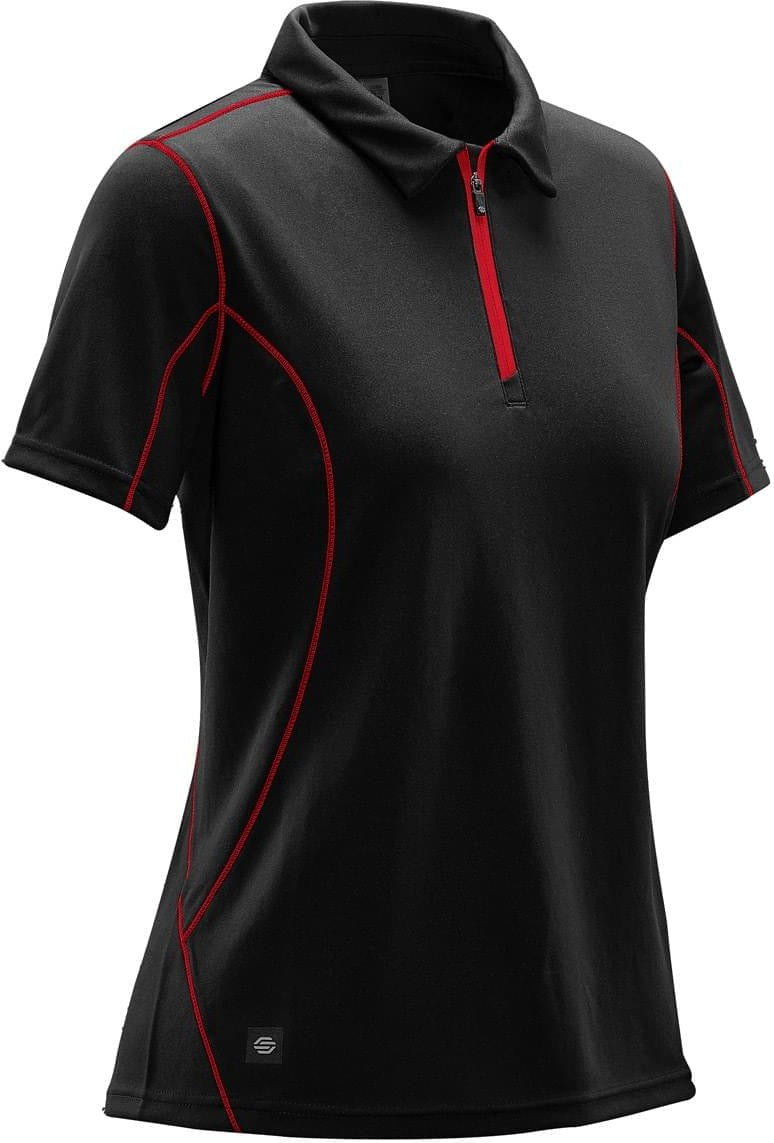 Stormtech Sdp-1w Women’s Pulse 1/4 Zip Polo - Black Bright Red
