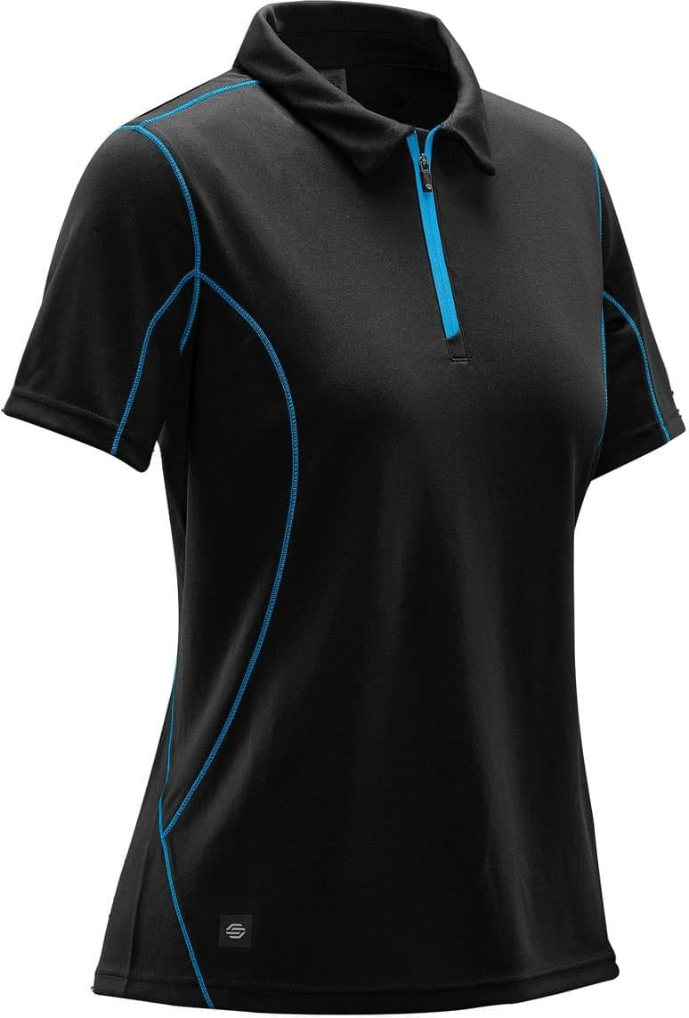 Stormtech Sdp-1w Women’s Pulse 1/4 Zip Polo - Black Electric Blue