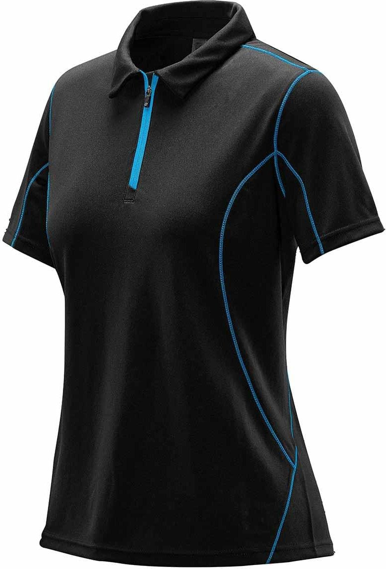 Stormtech Sdp-1w Women’s Pulse 1/4 Zip Polo - Black Electric Blue