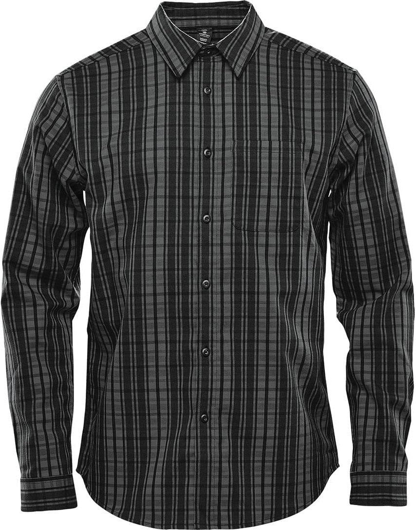 Stormtech Sdr-1 Men’s Muirfield Performance Long Sleeve Shirt - Carbon Plaid - Adult s