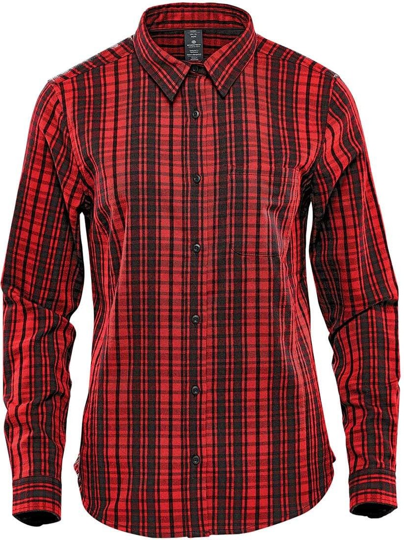 Stormtech Sdr-1w Women’s Muirfield Performance Long Sleeve Shirt - Red Plaid - Ladies Xs