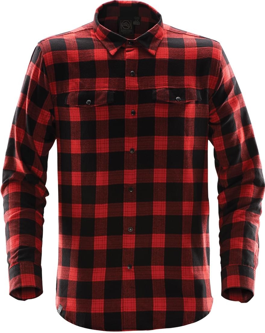 Stormtech Sfx-1 Men’s Logan Snap Front Shirt - Black Red Plaid - Adult Xs