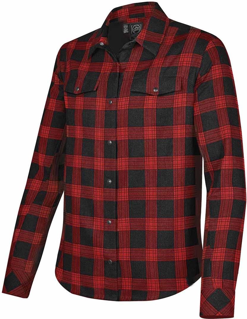 Stormtech Sfx-1 Men’s Logan Snap Front Shirt - Black Red Plaid