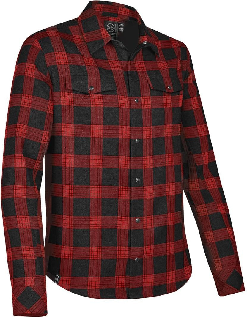 Stormtech Sfx-1 Men’s Logan Snap Front Shirt - Black Red Plaid
