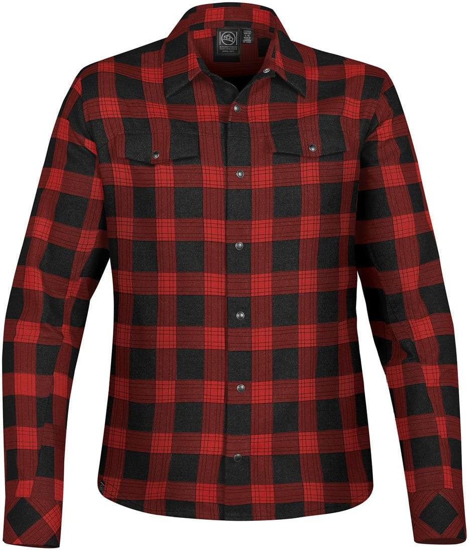 Stormtech Sfx-1w Women’s Logan Snap Front Shirt - Black Red Plaid - Ladies Xs
