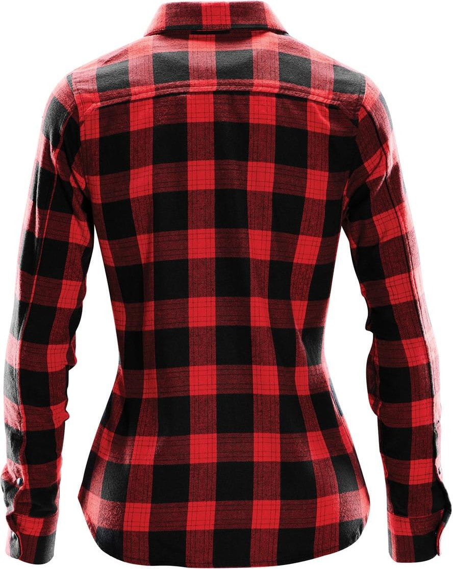 Stormtech Sfx-1w Women’s Logan Snap Front Shirt - Black Red Plaid
