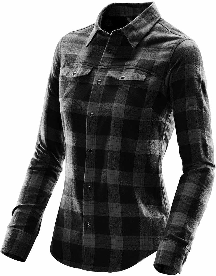 Stormtech Sfx-1w Women’s Logan Snap Front Shirt - Carbon Plaid