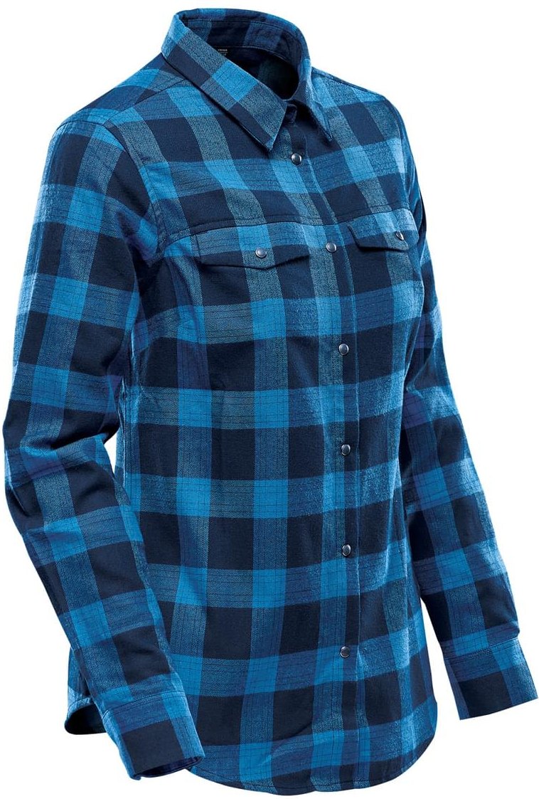 Stormtech Sfx-1w Women’s Logan Snap Front Shirt - Royal Plaid