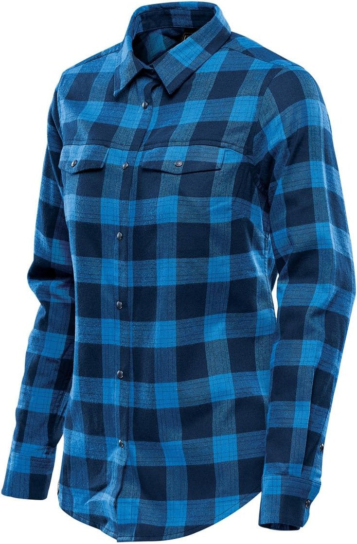 Stormtech Sfx-1w Women’s Logan Snap Front Shirt - Royal Plaid