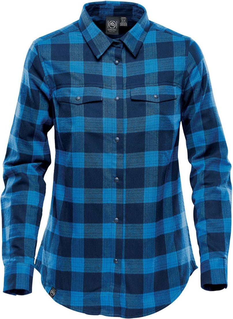 Stormtech Sfx-1w Women’s Logan Snap Front Shirt - Royal Plaid - Ladies Xs