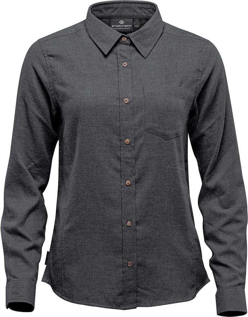 Stormtech Slw-1w Women’s Cambridge Long Sleeve Shirt - Charcoal - Ladies Xs