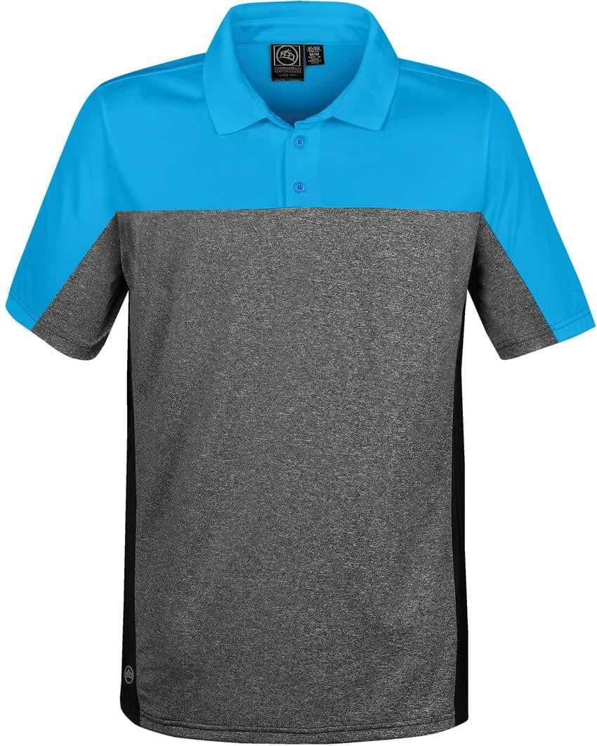 Stormtech Srt-1 Men’s Reef Polo - Electric Blue Carbon Heather - Adult s