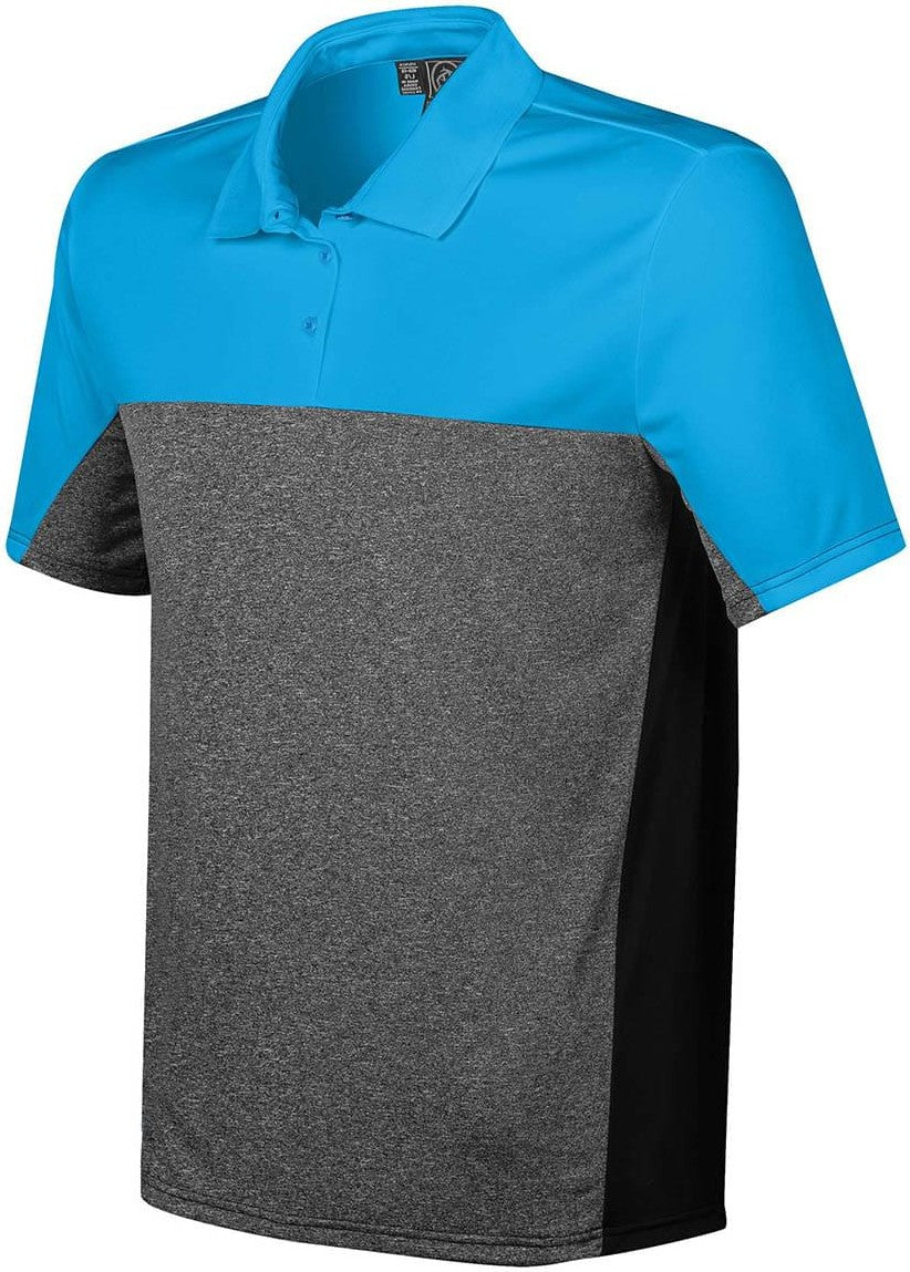 Stormtech Srt-1 Men’s Reef Polo - Electric Blue Carbon Heather