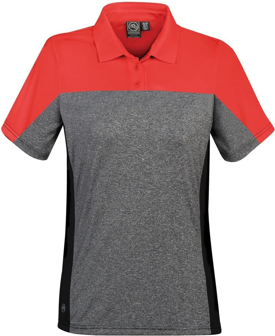 Stormtech Srt-1w Women’s Reef Polo - True Red Carbon Heather - Ladies Xs