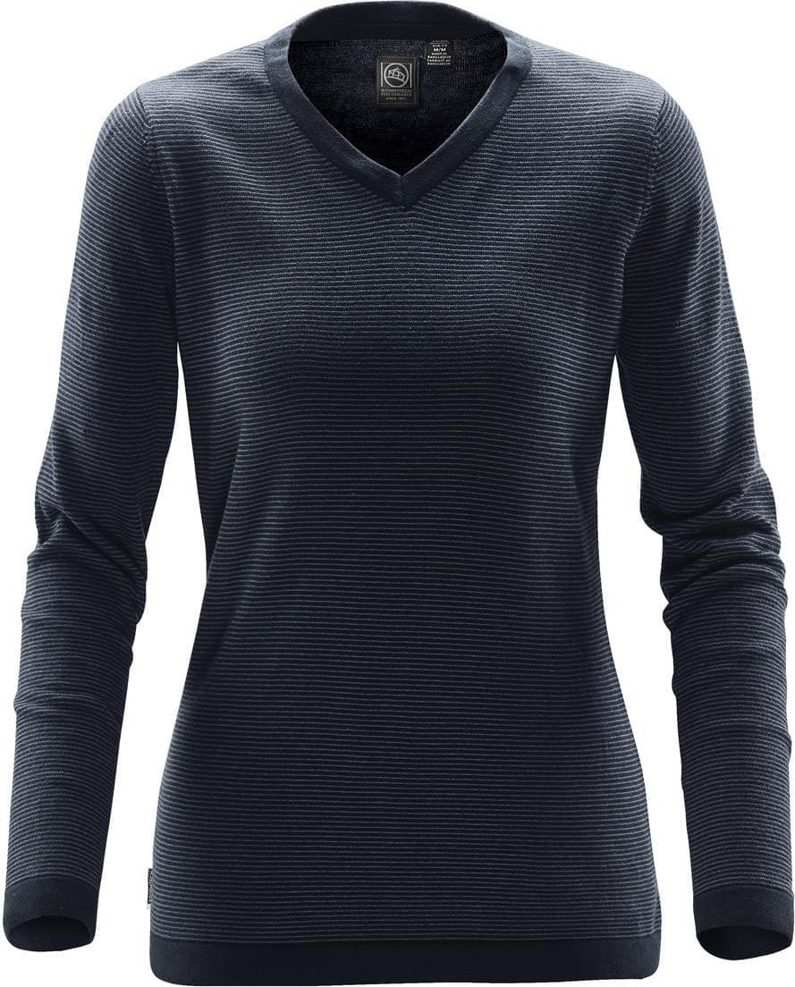 Stormtech Stc-1w Women’s Horizon Crew Neck Sweater - Navy Stripe - Ladies Xs
