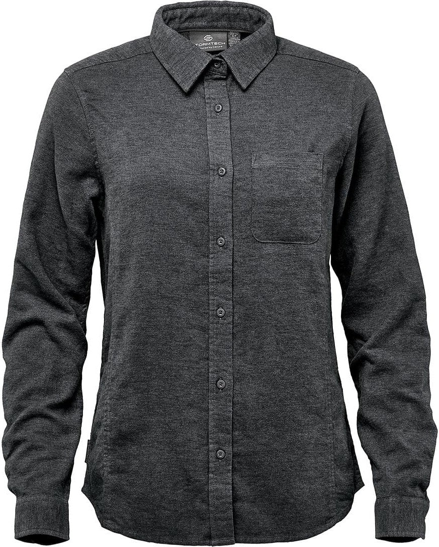 Stormtech Sxw-1w Women’s Dockyard Long Sleeve Twill Shirt - Graphite - Ladies Xs