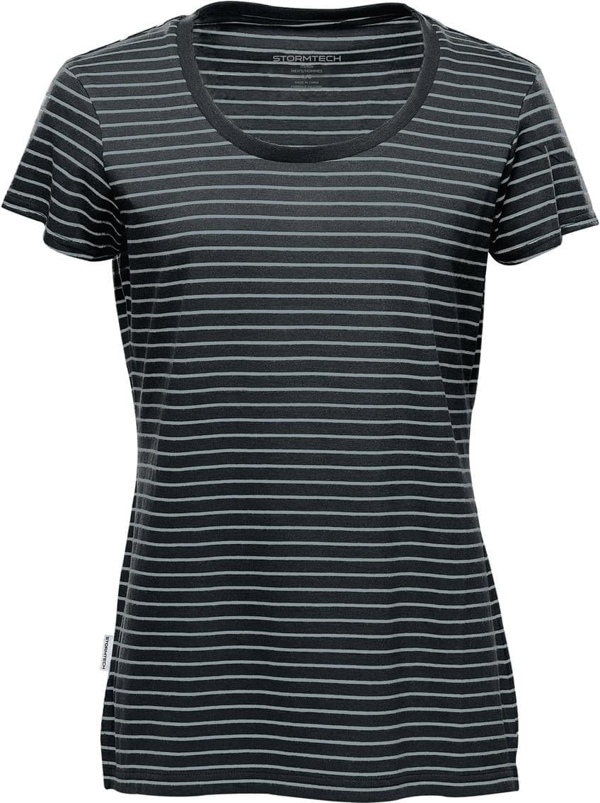 Stormtech Tg-2w Women’s Railtown Crew Neck Tee - Black Gray Heather - Ladies Xs
