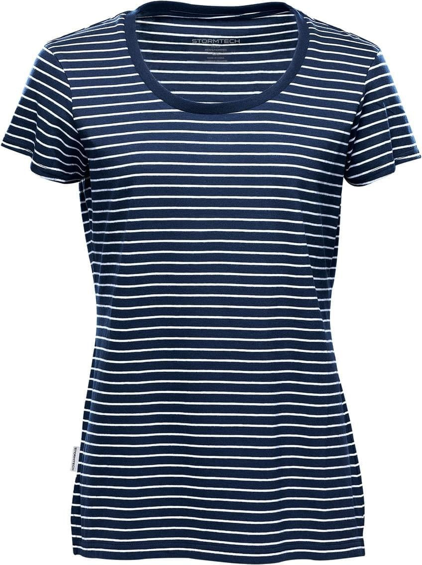 Stormtech Tg-2w Women’s Railtown Crew Neck Tee - Navy White - Ladies Xs